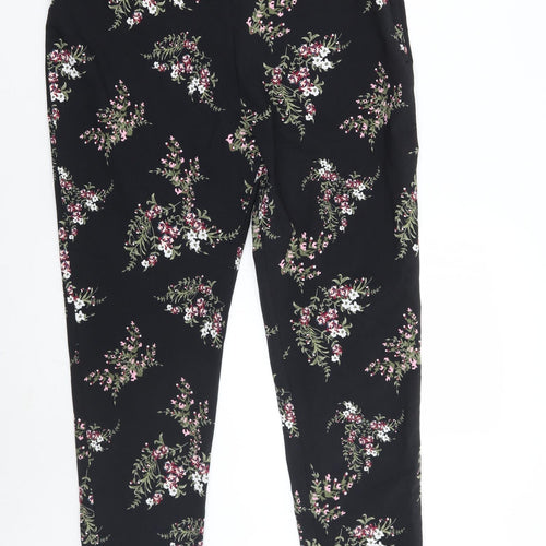 Primark Womens Black Floral  Trousers  Size 20 L28 in