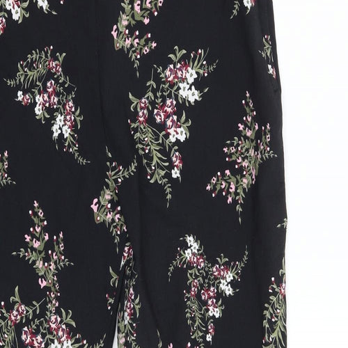 Primark Womens Black Floral  Trousers  Size 20 L28 in