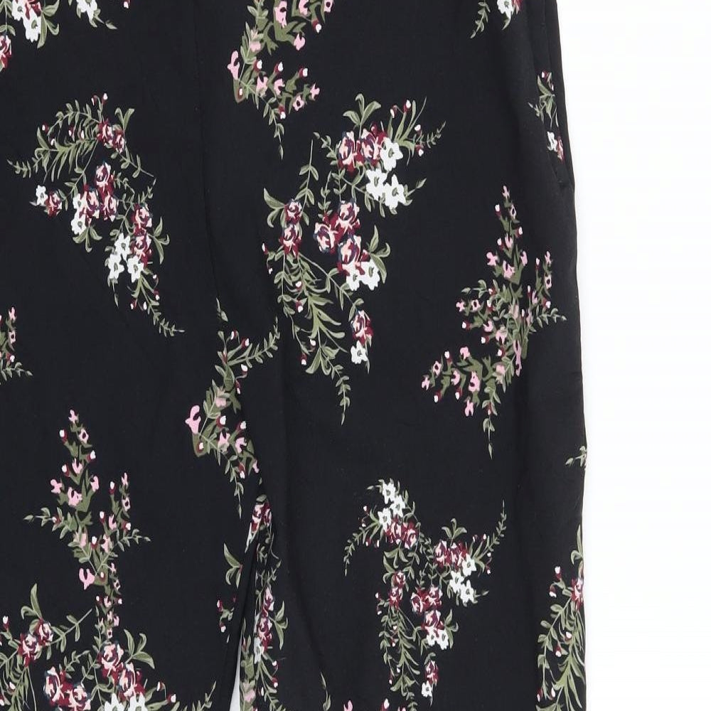 Primark Womens Black Floral  Trousers  Size 20 L28 in