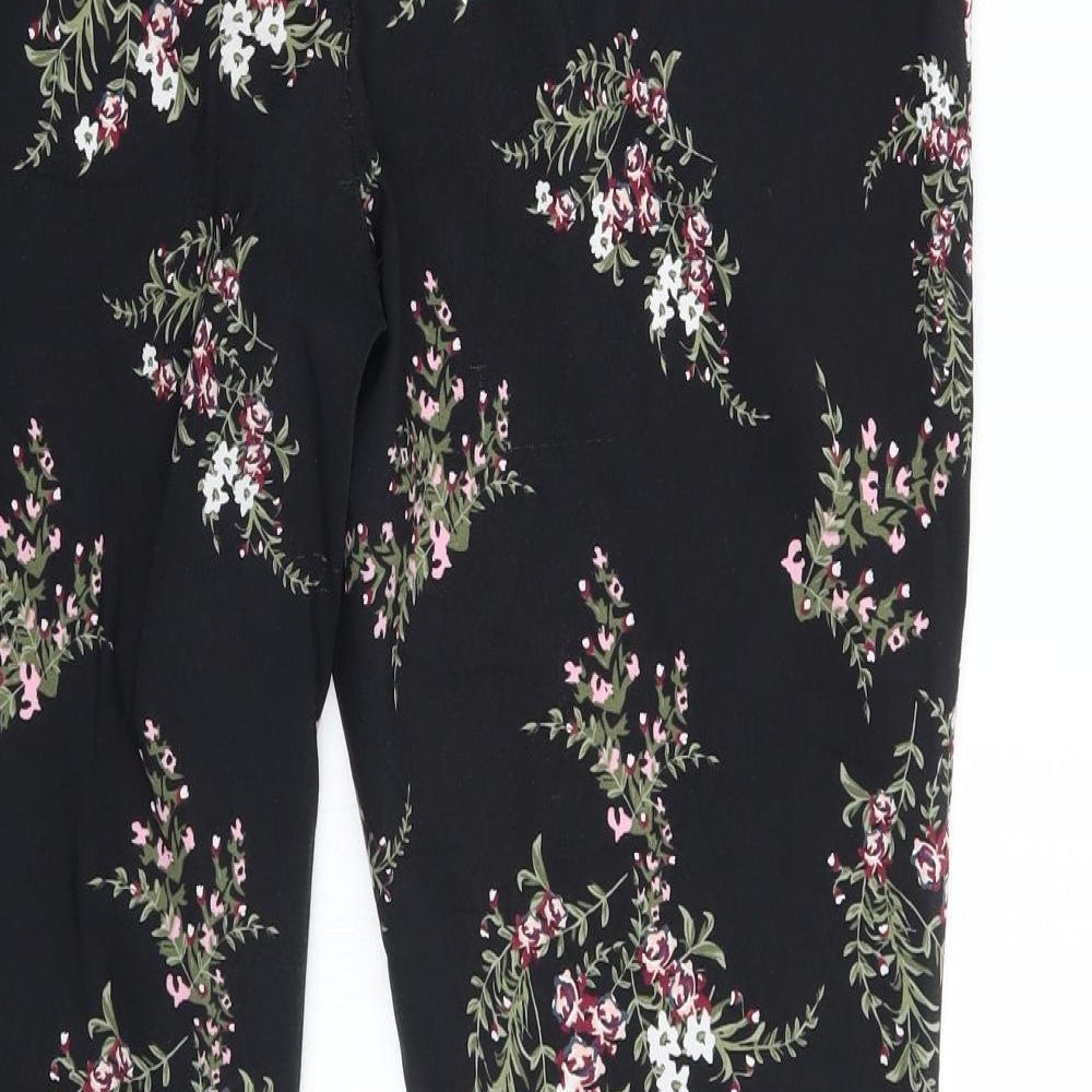 Primark Womens Black Floral  Trousers  Size 20 L28 in