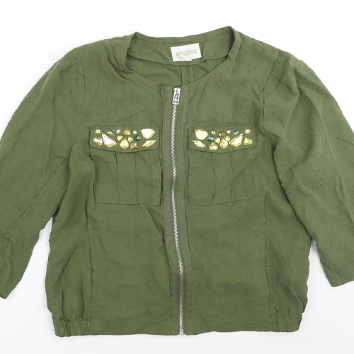 H&M Womens Green   Jacket Coat Size 12