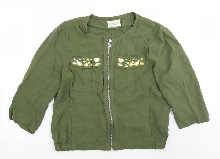 H&M Womens Green   Jacket Coat Size 12