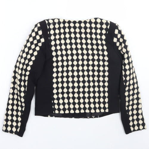 H&M Womens Black Geometric  Jacket Coat Size 6