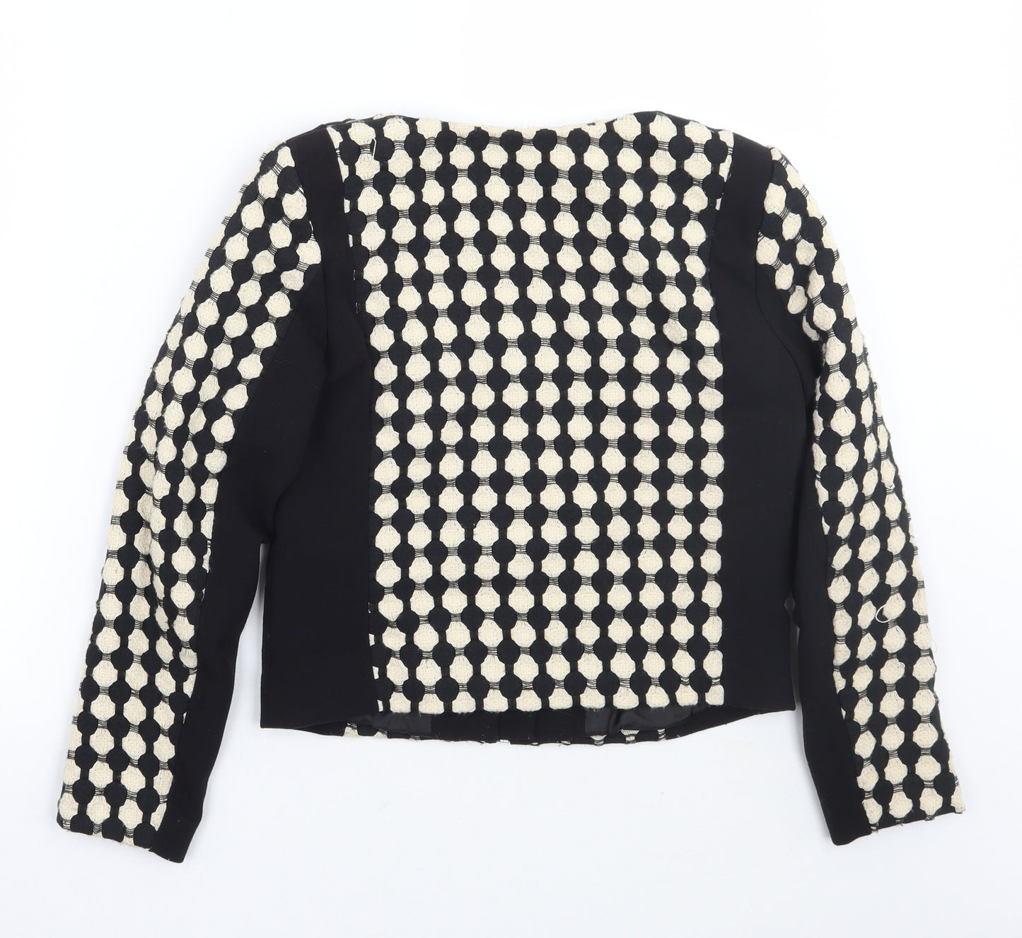 H&M Womens Black Geometric  Jacket Coat Size 6