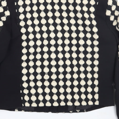 H&M Womens Black Geometric  Jacket Coat Size 6