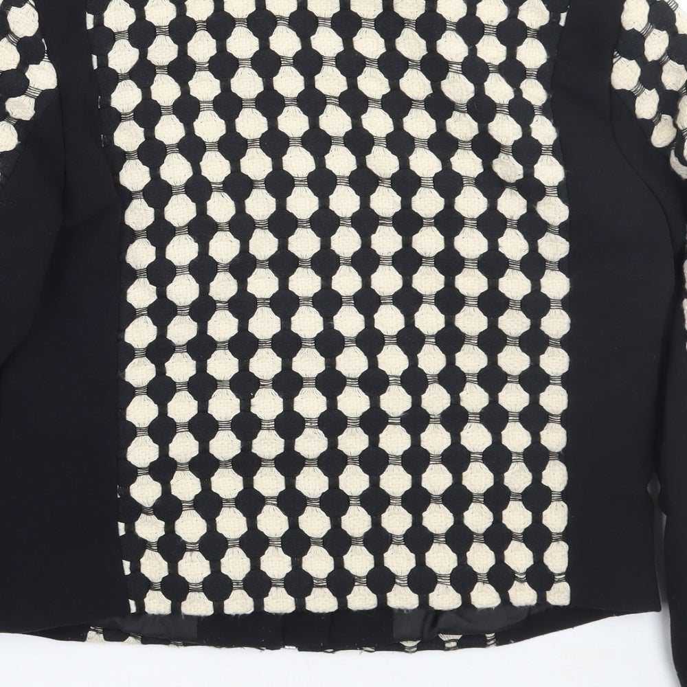 H&M Womens Black Geometric  Jacket Coat Size 6