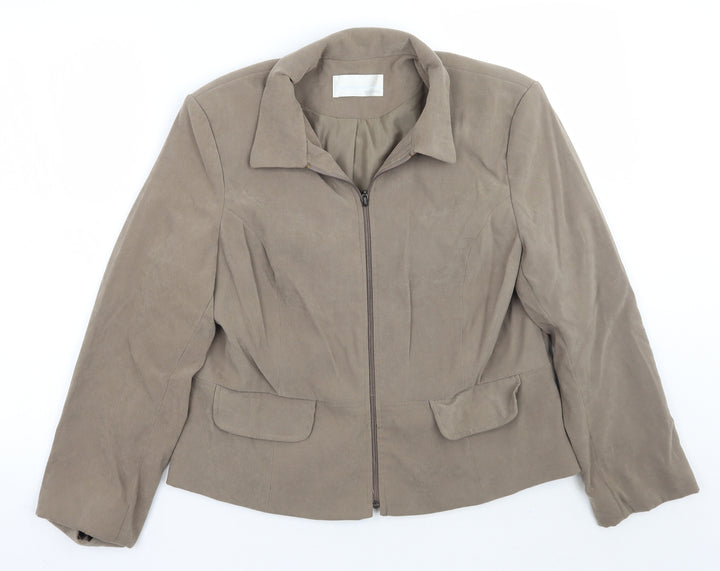 AMARANTO Womens Beige   Jacket Coat Size 18