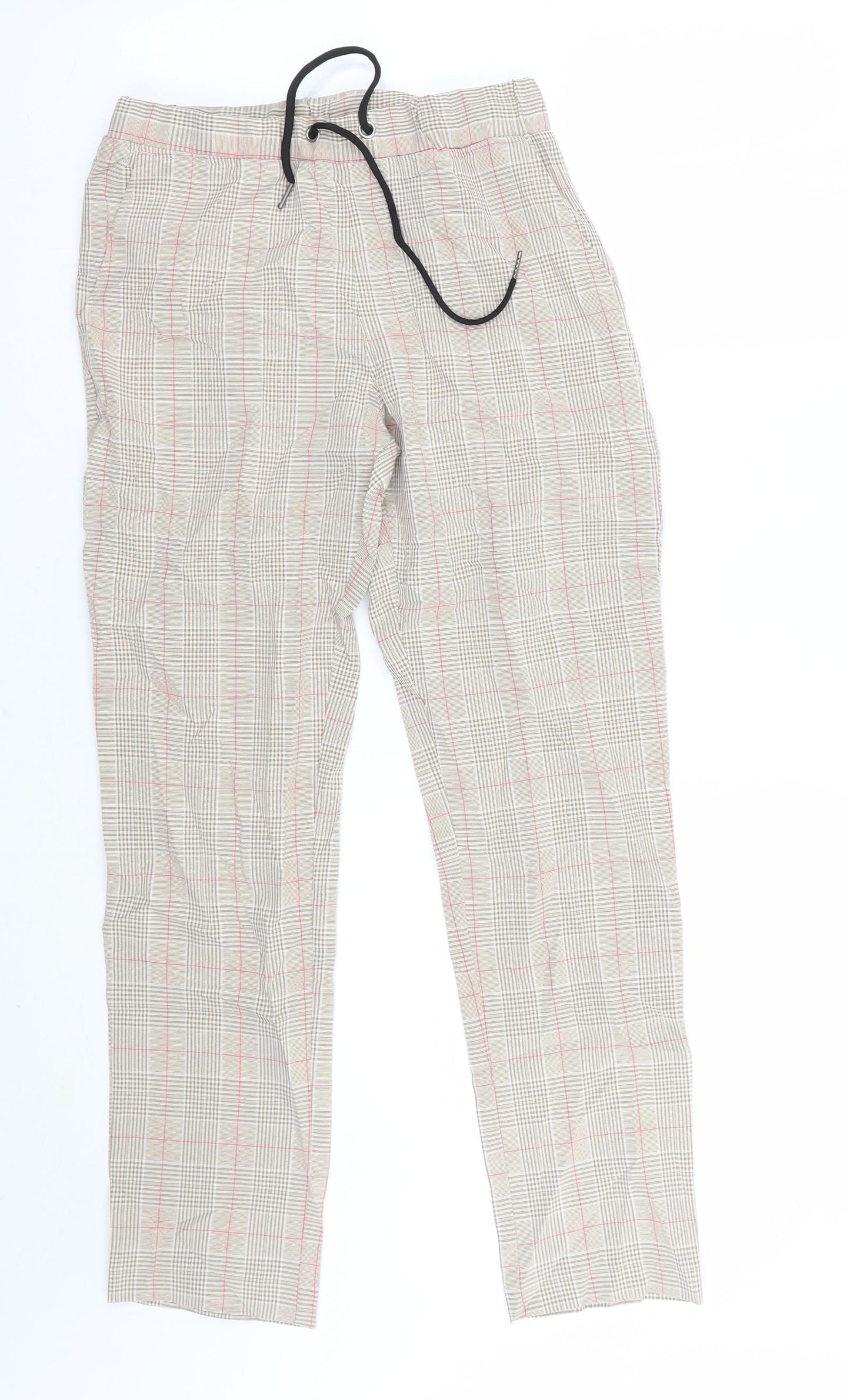 Boohoo Mens Blue Check  Trousers  Size 28 L27 in