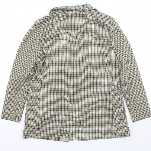 H&M Womens Beige Check  Jacket Suit Jacket Size 12