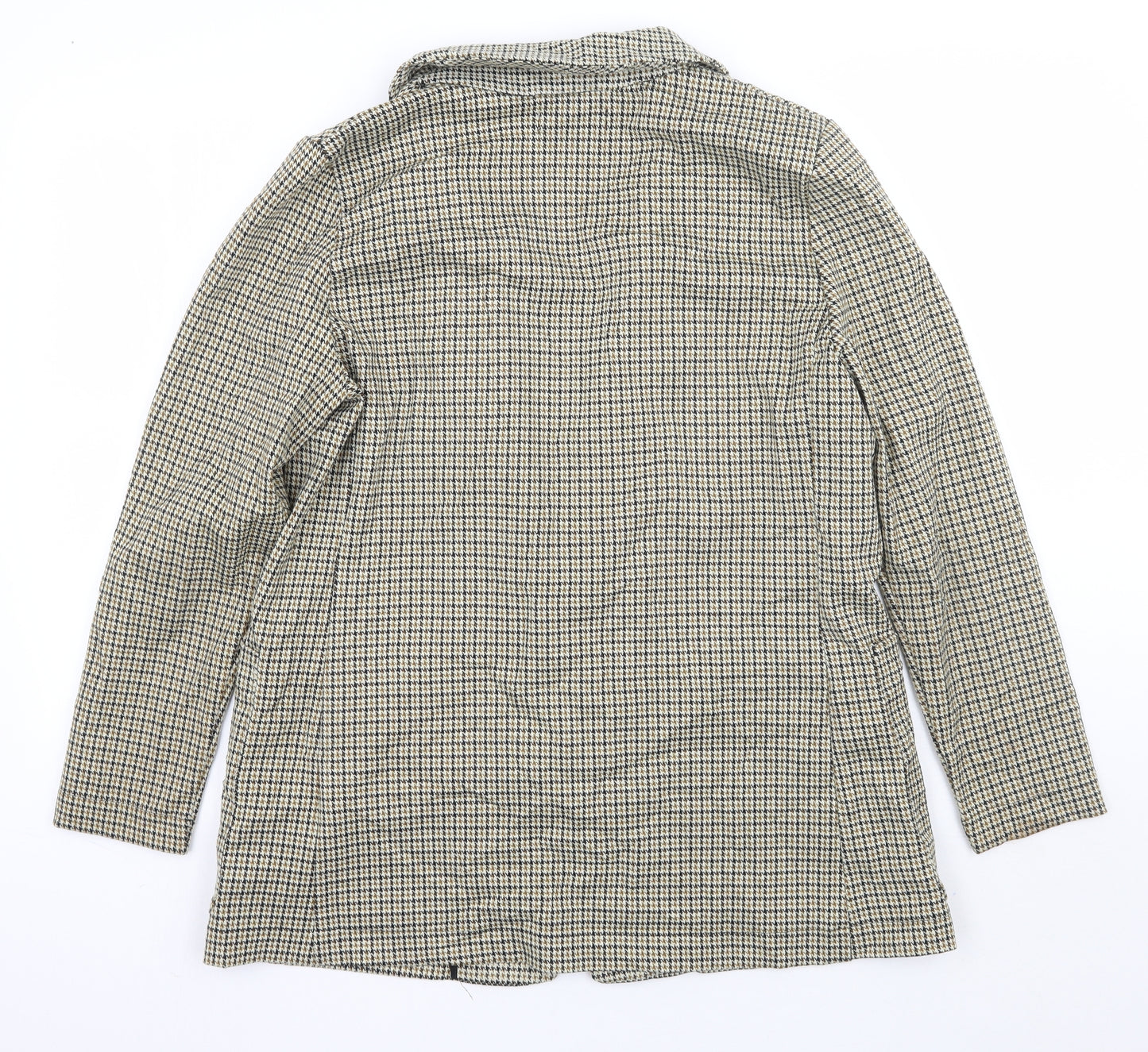 H&M Womens Beige Check  Jacket Suit Jacket Size 12