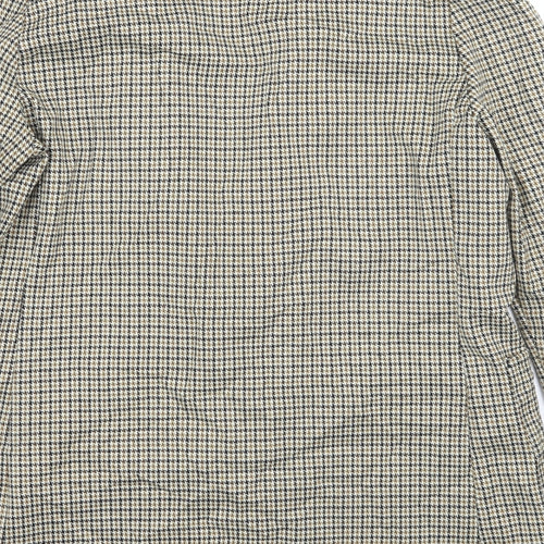 H&M Womens Beige Check  Jacket Suit Jacket Size 12