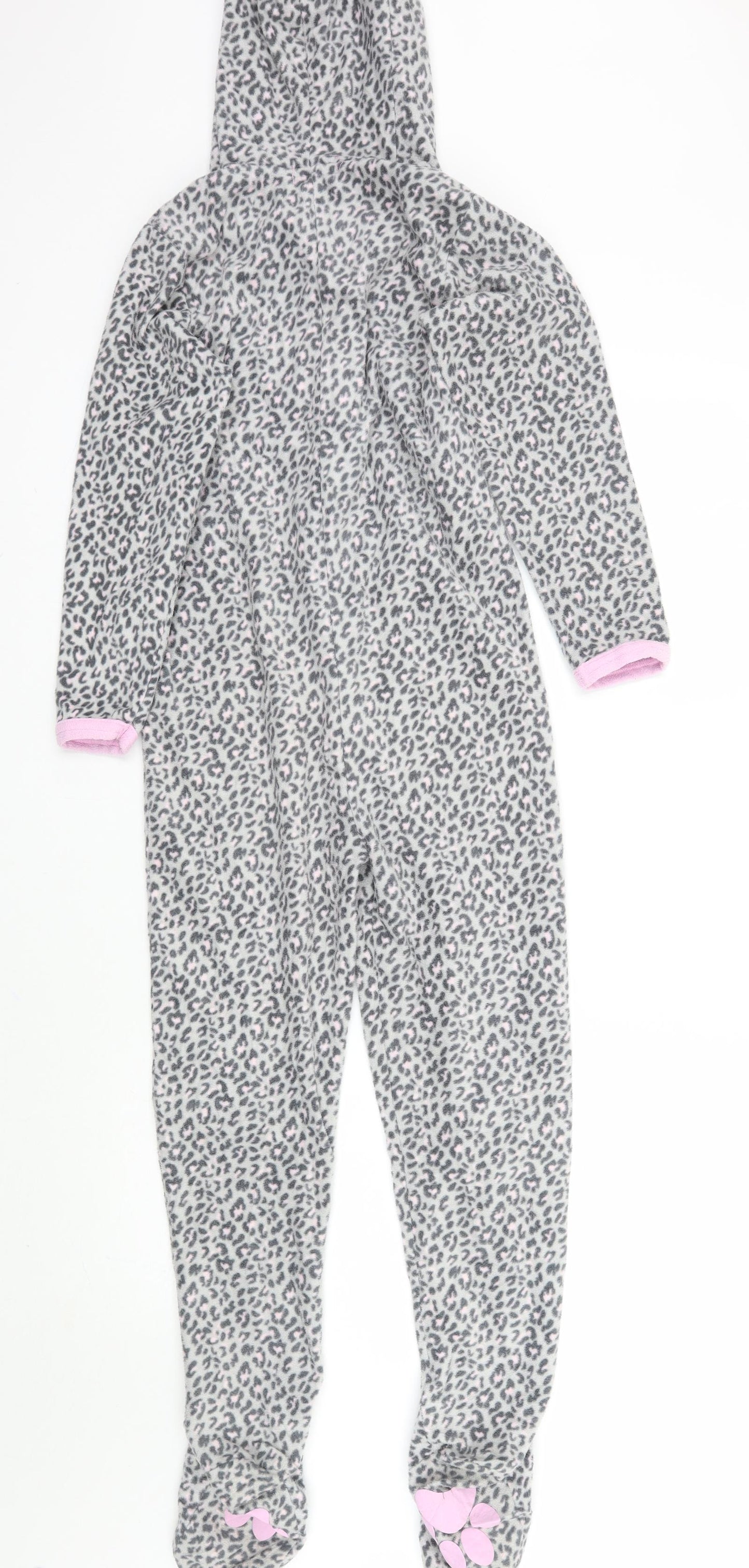 Primark Girls Grey Animal Print  Top One Piece Size 9-10 Years