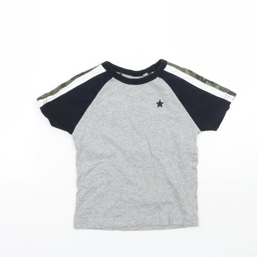 NEXT Girls Grey Geometric  Basic T-Shirt Size 2 Years