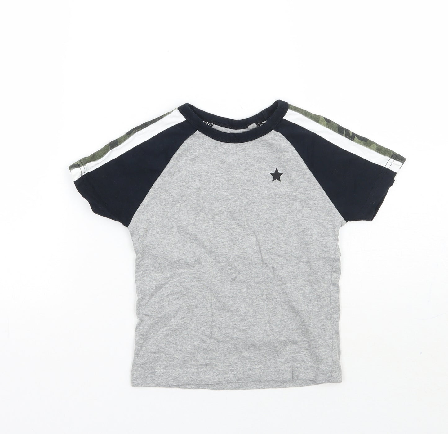 NEXT Girls Grey Geometric  Basic T-Shirt Size 2 Years