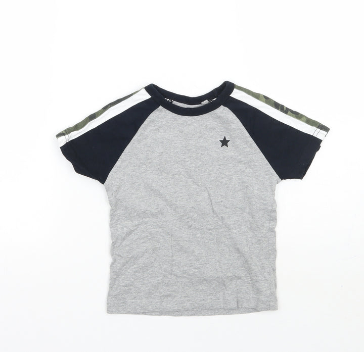 NEXT Girls Grey Geometric  Basic T-Shirt Size 2 Years