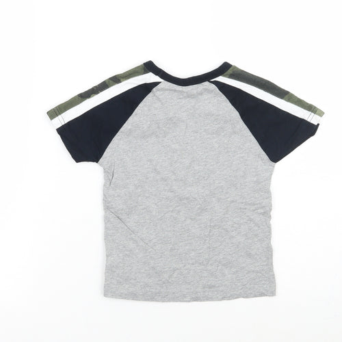 NEXT Girls Grey Geometric  Basic T-Shirt Size 2 Years