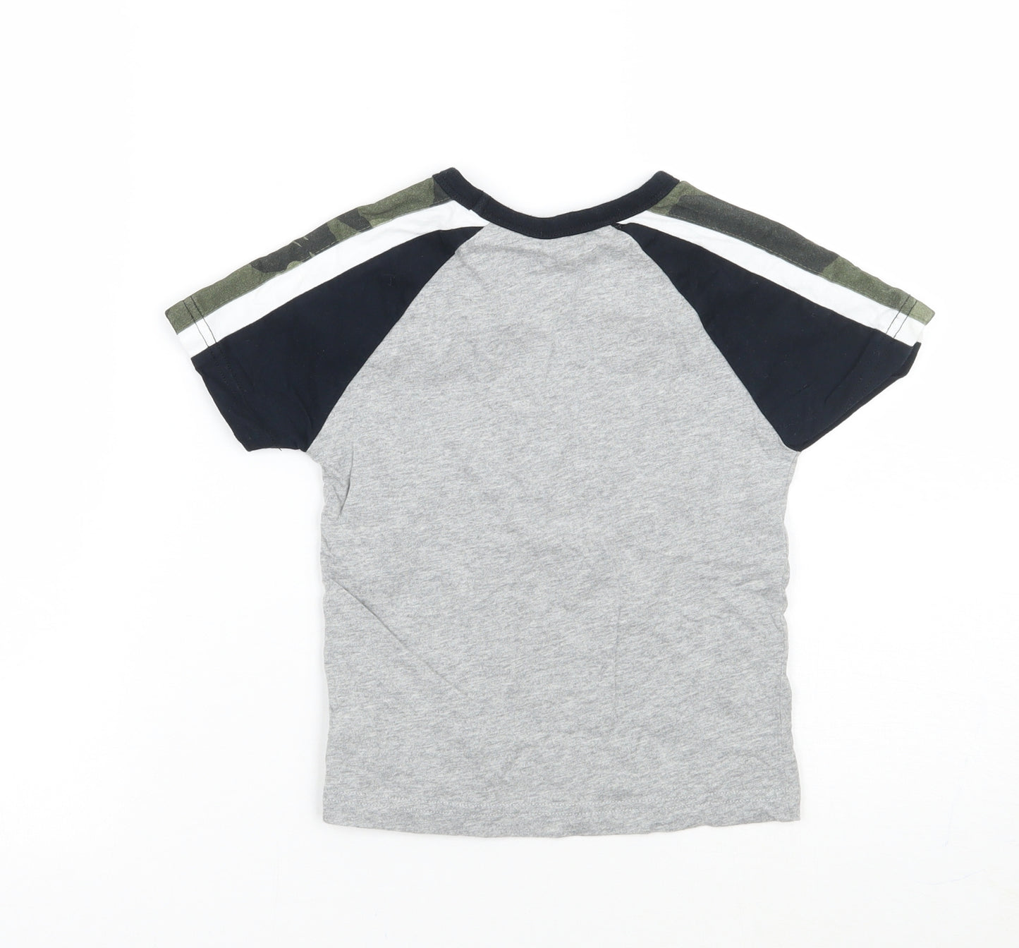 NEXT Girls Grey Geometric  Basic T-Shirt Size 2 Years