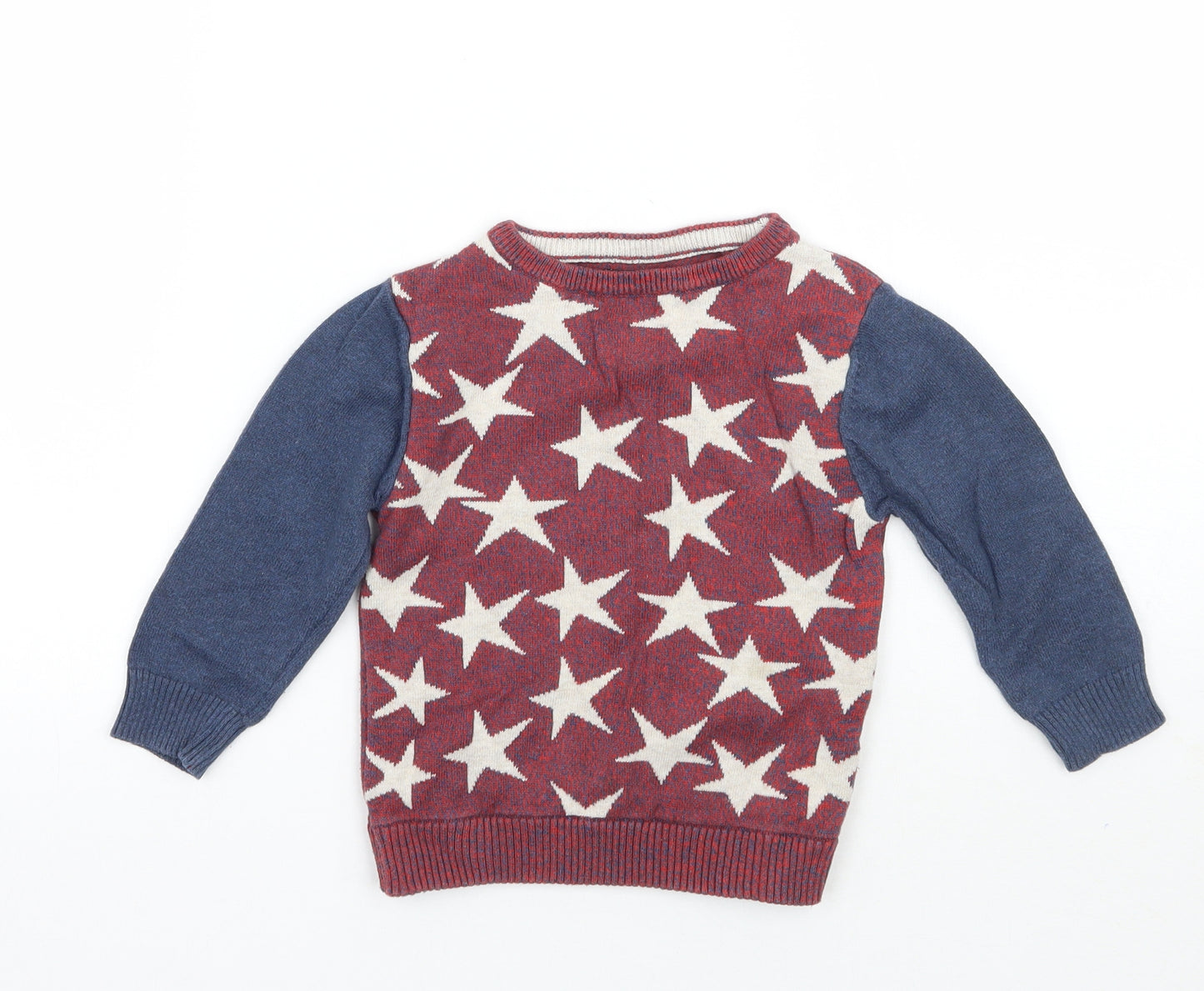 NEXT Boys Red Geometric  Pullover Jumper Size 12-18 Months