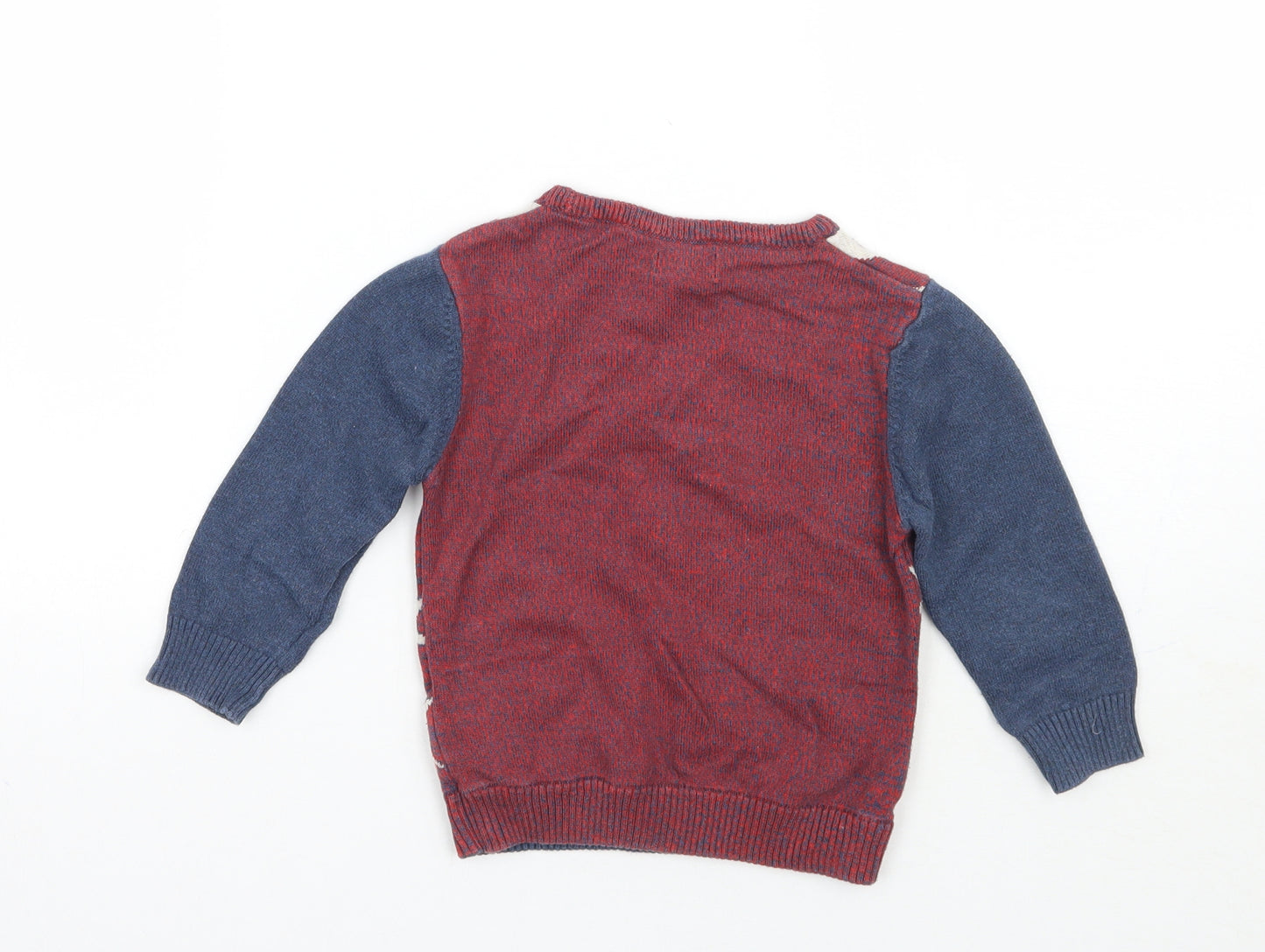 NEXT Boys Red Geometric  Pullover Jumper Size 12-18 Months