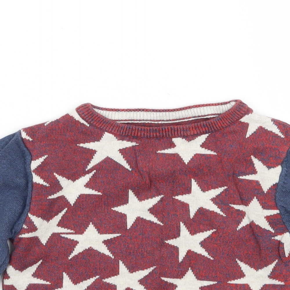 NEXT Boys Red Geometric  Pullover Jumper Size 12-18 Months