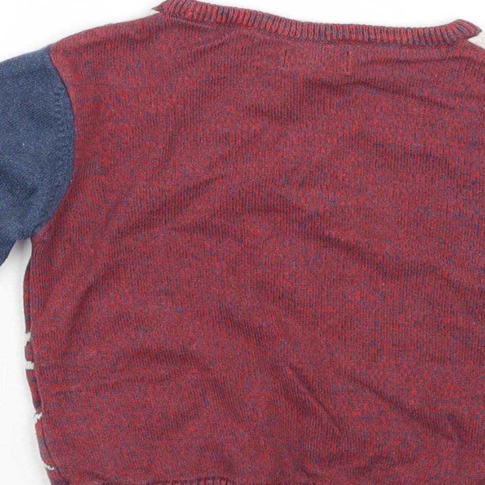 NEXT Boys Red Geometric  Pullover Jumper Size 12-18 Months