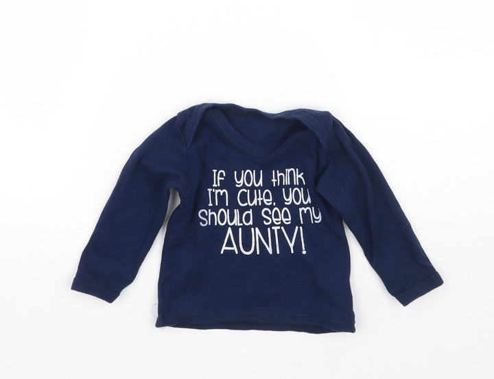Preworn Girls Blue Basic T-Shirt Size 2 Years