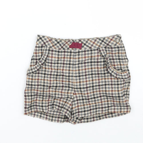 TU Girls Beige Check  Bermuda Shorts Size 4-5 Years