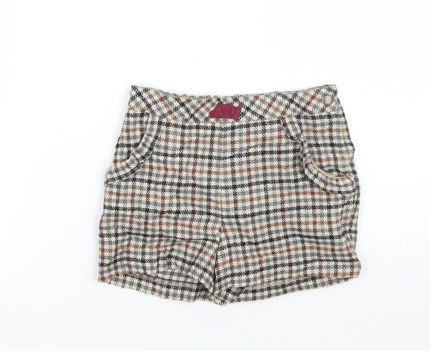 TU Girls Beige Check  Bermuda Shorts Size 4-5 Years