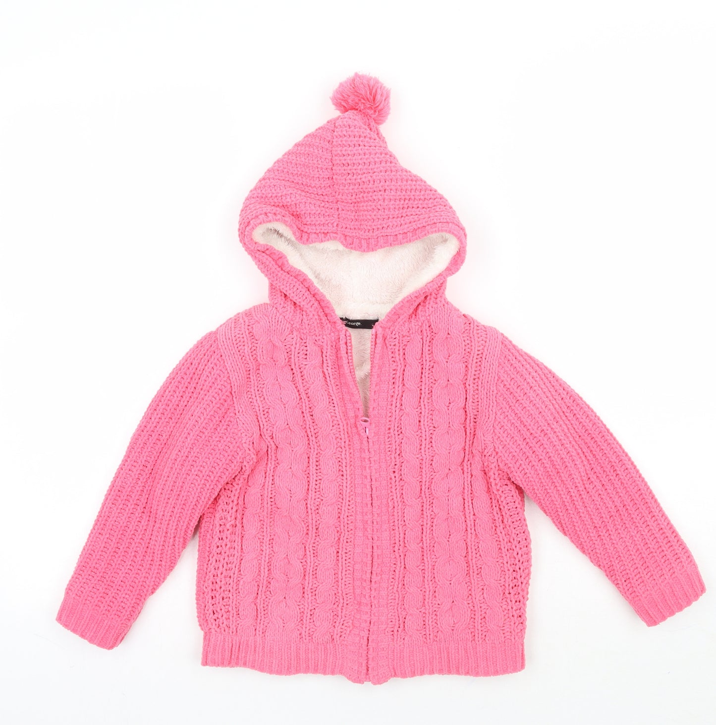 George Girls Pink   Cardigan Jumper Size 5-6 Years