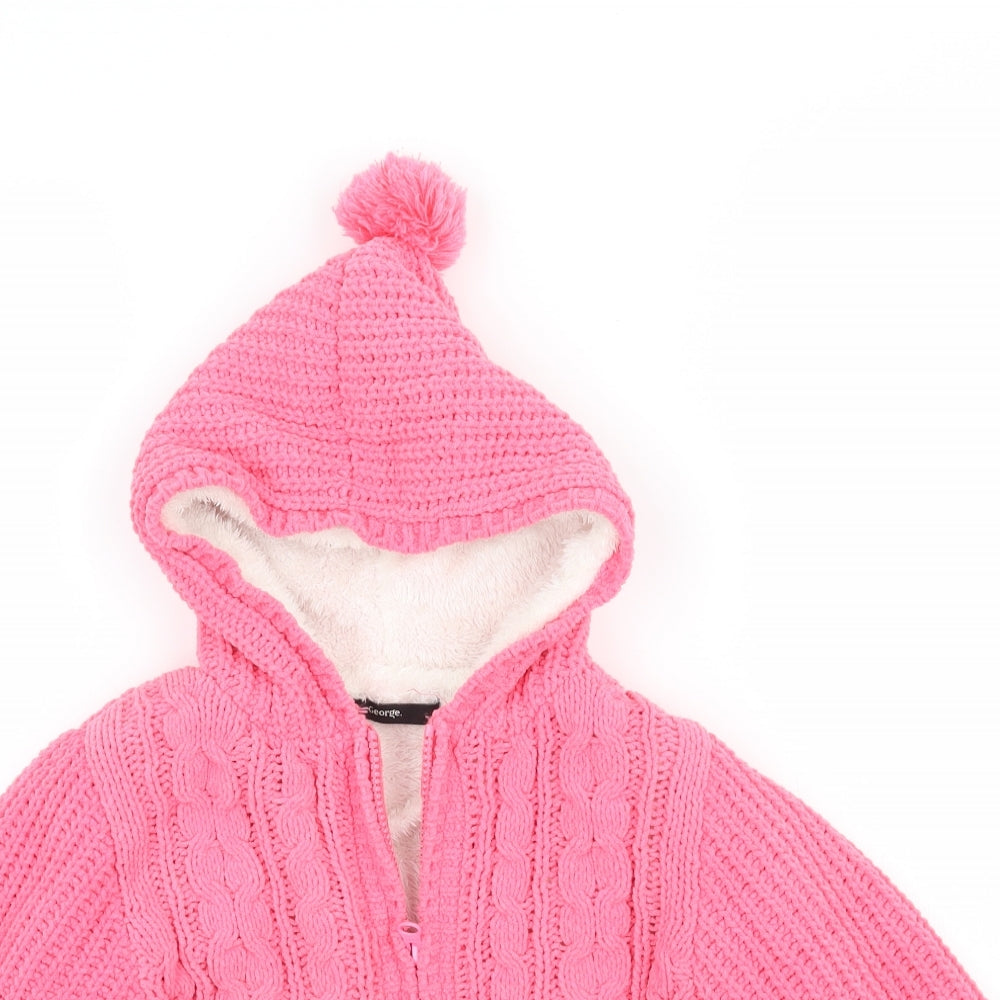 George Girls Pink   Cardigan Jumper Size 5-6 Years