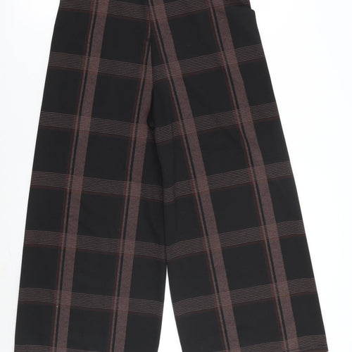 Primark Womens Black Check  Cropped Trousers Size 14 L24 in