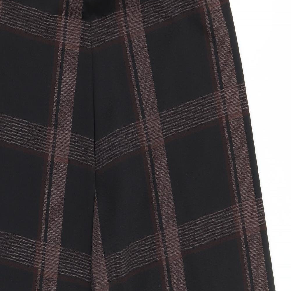 Primark Womens Black Check  Cropped Trousers Size 14 L24 in