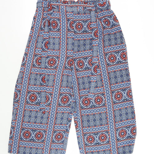 Priimark Womens Blue Geometric  Trousers  Size 14 L21 in