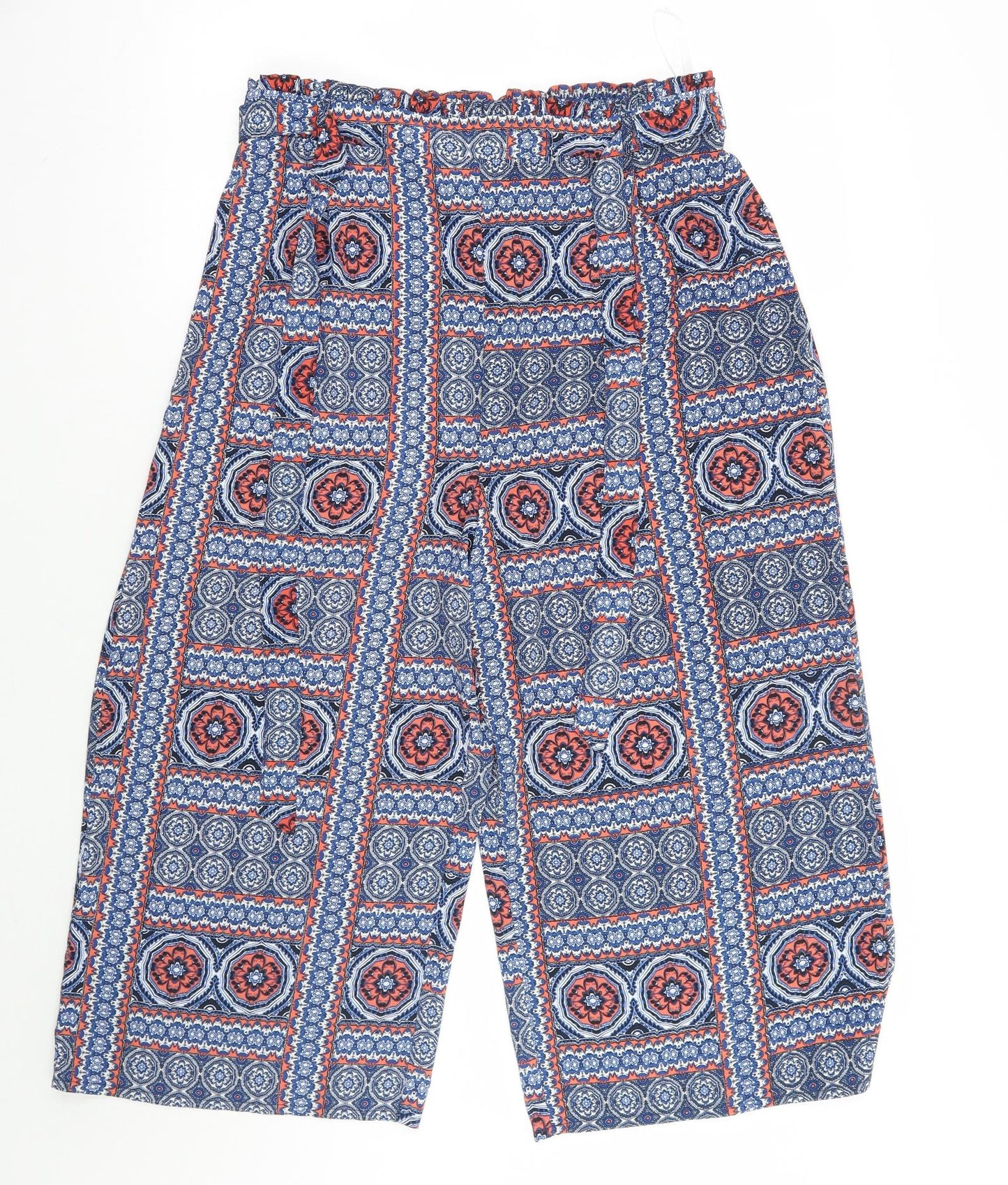 Priimark Womens Blue Geometric  Trousers  Size 14 L21 in
