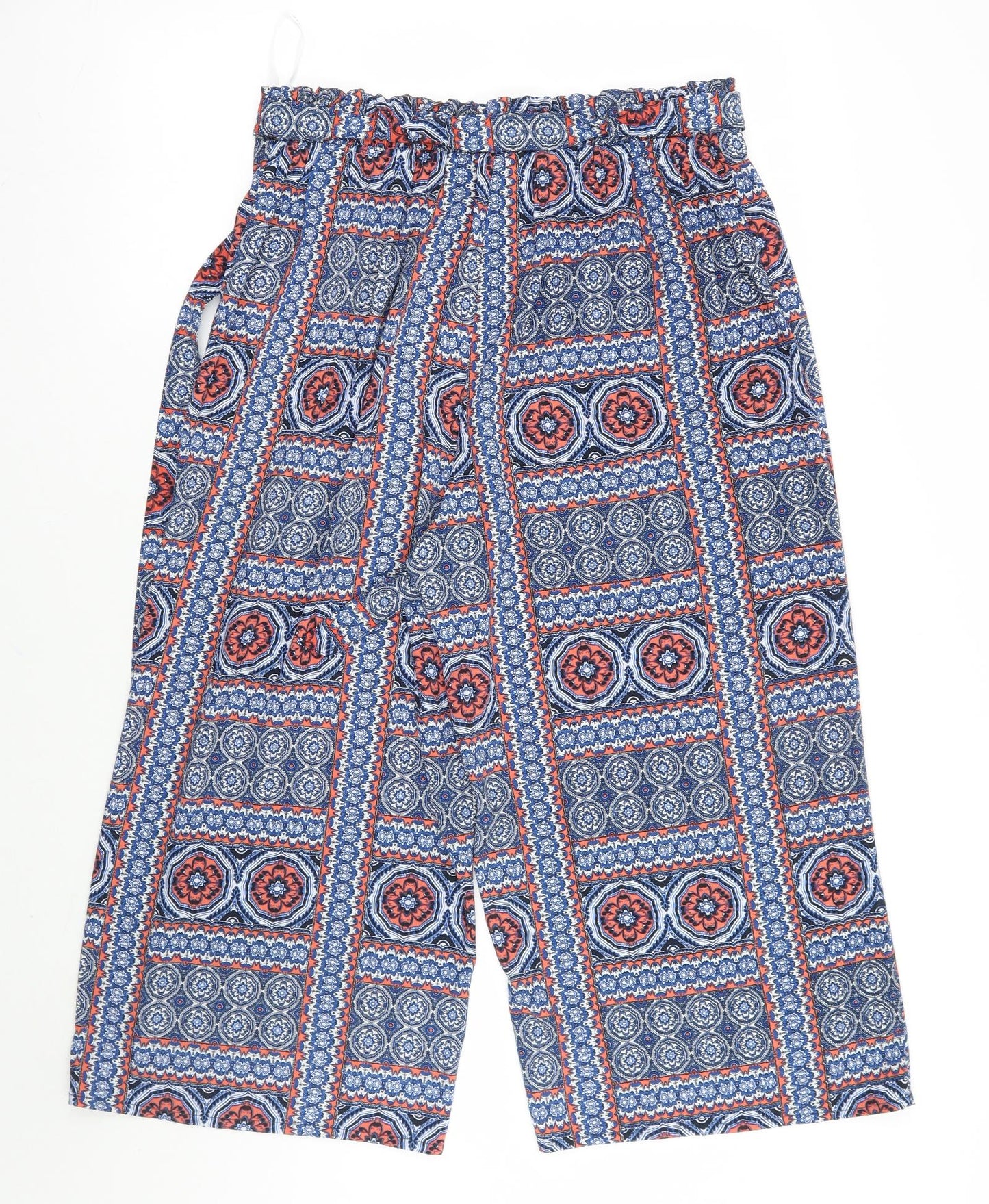 Priimark Womens Blue Geometric  Trousers  Size 14 L21 in