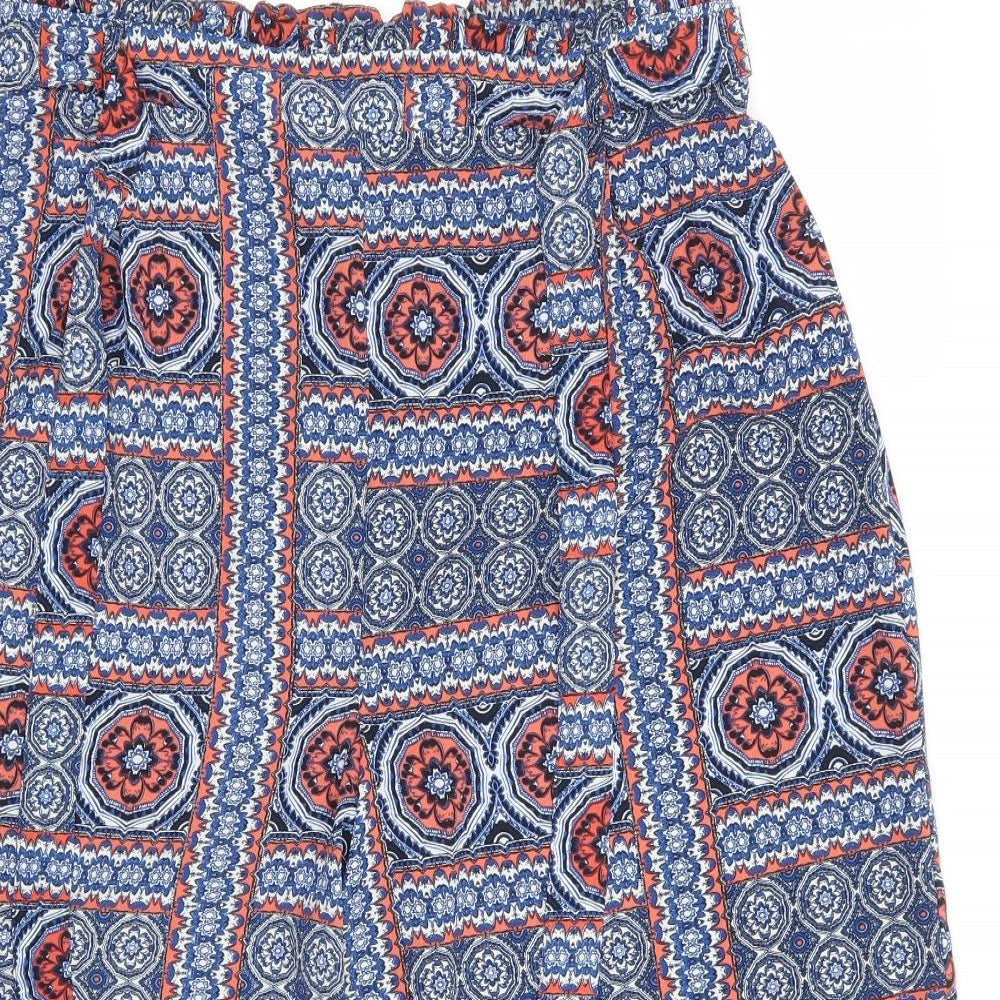 Priimark Womens Blue Geometric  Trousers  Size 14 L21 in