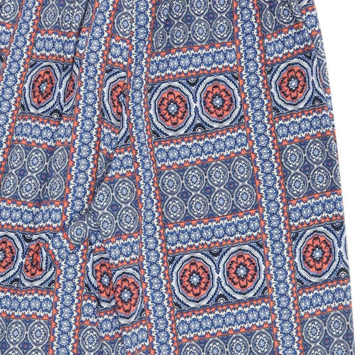 Priimark Womens Blue Geometric  Trousers  Size 14 L21 in