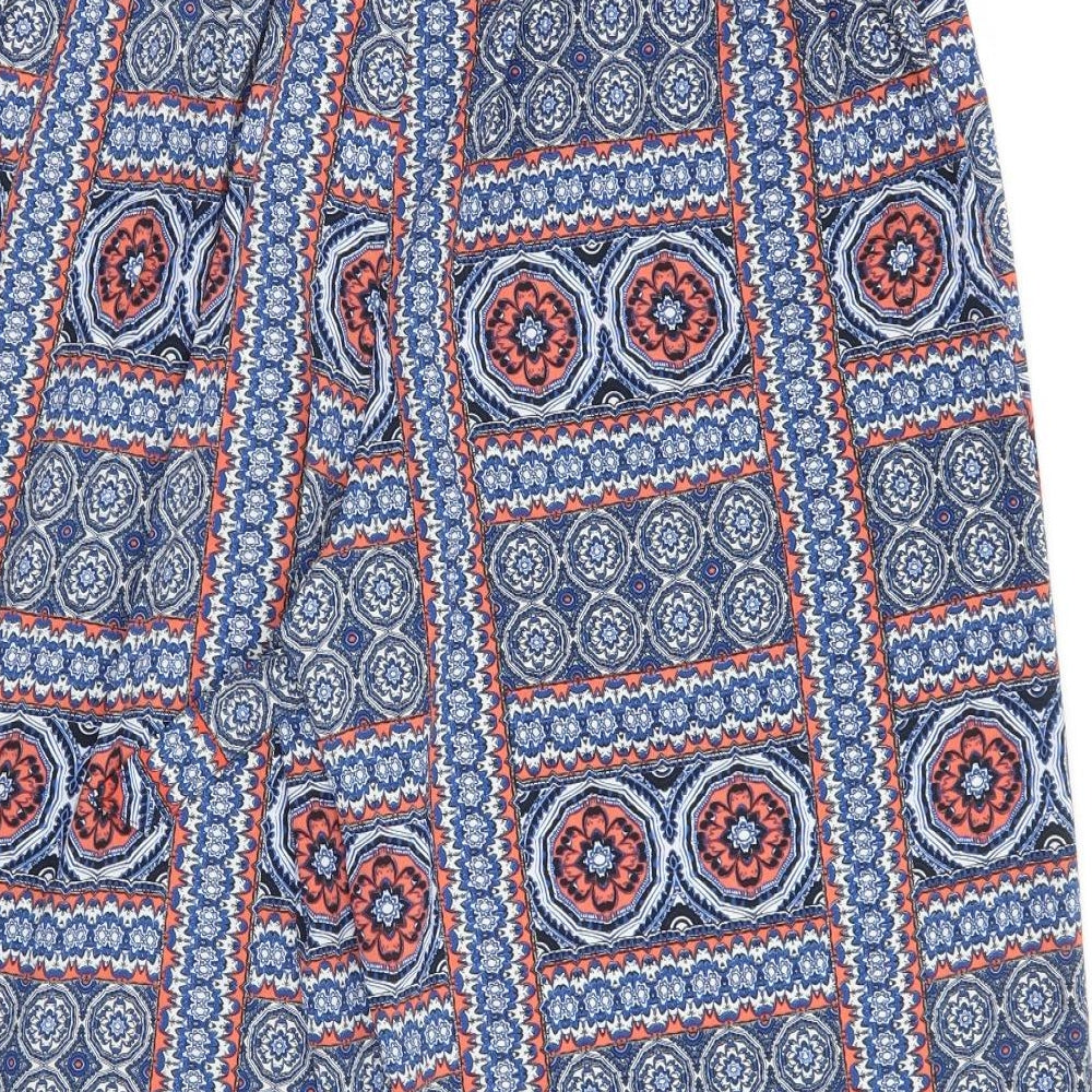 Priimark Womens Blue Geometric  Trousers  Size 14 L21 in