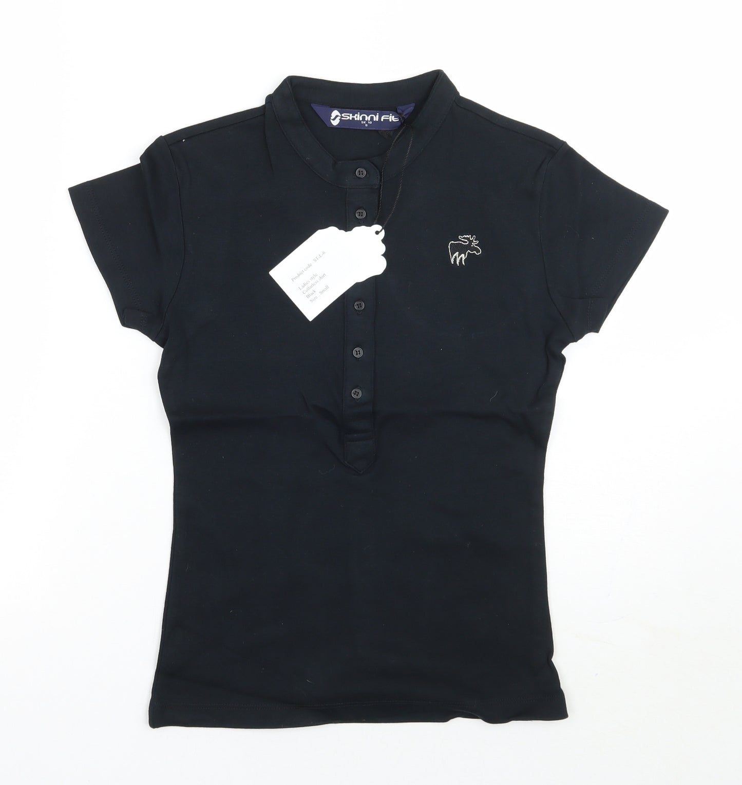 Moose Womens Black   Basic Polo Size S
