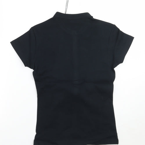 Moose Womens Black   Basic Polo Size S