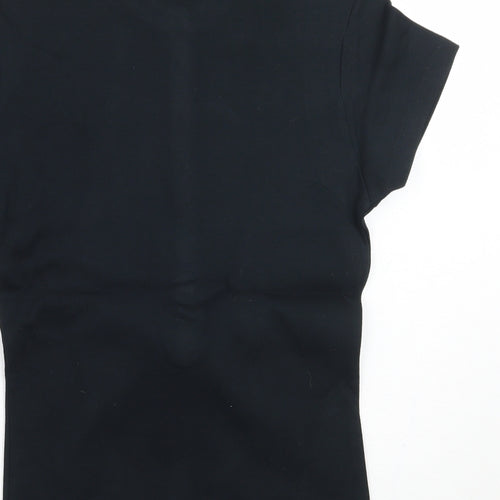 Moose Womens Black   Basic Polo Size S