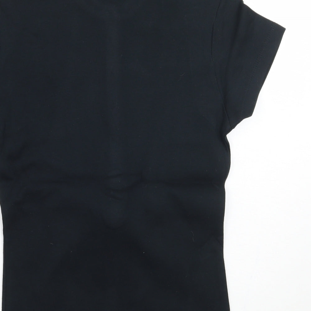 Moose Womens Black   Basic Polo Size S