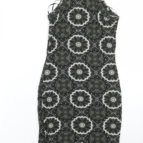 Miss Selfridge Womens Green Paisley  A-Line  Size 6