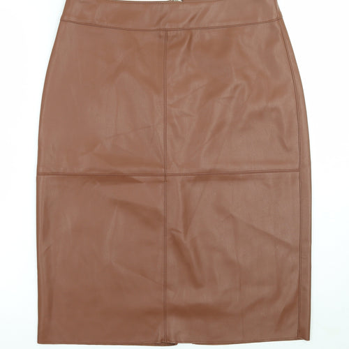 Dorothy Perkins Womens Brown   A-Line Skirt Size 12