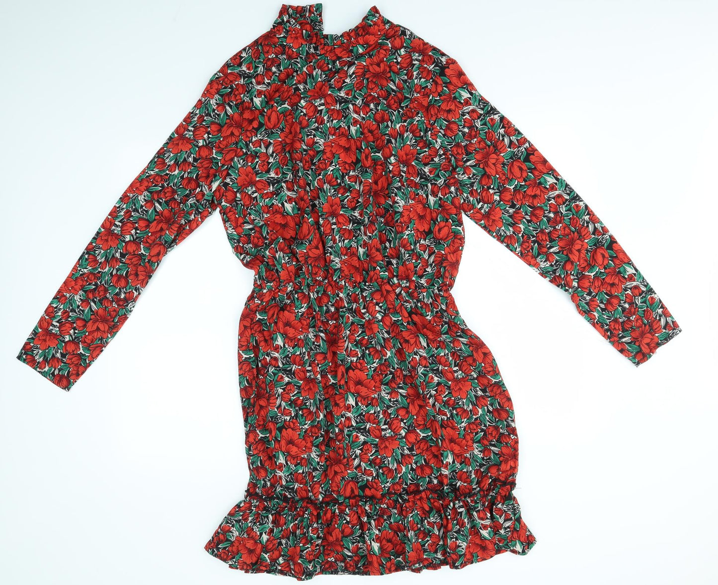 Missguided Womens Multicoloured Floral  A-Line  Size 14