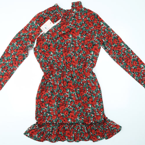 Missguided Womens Multicoloured Floral  A-Line  Size 14