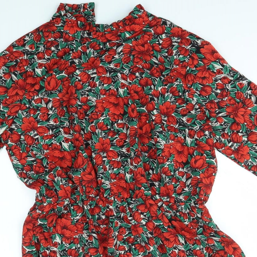 Missguided Womens Multicoloured Floral  A-Line  Size 14