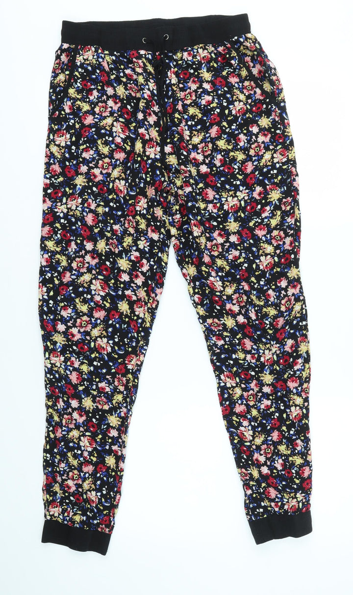 Brave Soul Womens Multicoloured Floral Trousers Size S L27 in