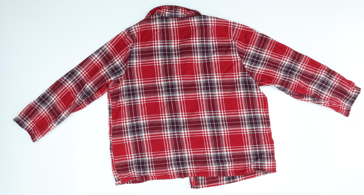 M&S Womens Red Check  Top Pyjama Top Size 20