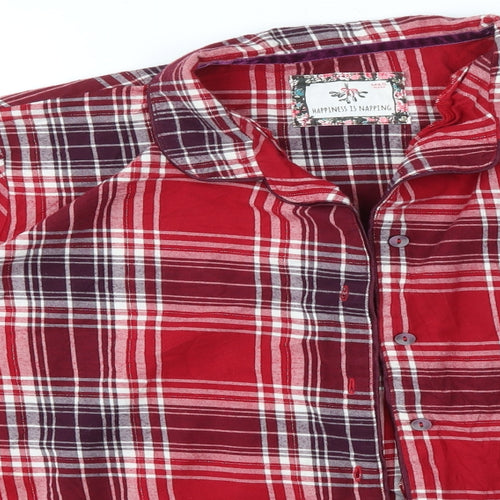 M&S Womens Red Check  Top Pyjama Top Size 20
